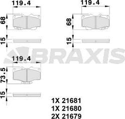 Braxis AB0115 - Bremsbelagsatz, Scheibenbremse alexcarstop-ersatzteile.com