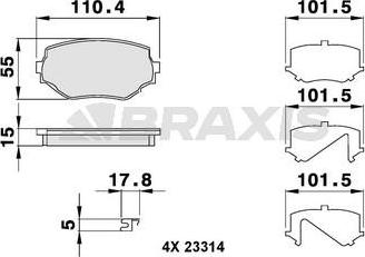 Braxis AB0134 - Bremsbelagsatz, Scheibenbremse alexcarstop-ersatzteile.com