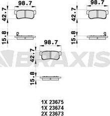 Braxis AB0359 - Bremsbelagsatz, Scheibenbremse alexcarstop-ersatzteile.com