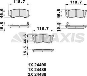 Braxis AB0355 - Bremsbelagsatz, Scheibenbremse alexcarstop-ersatzteile.com