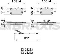 Braxis AB0362 - Bremsbelagsatz, Scheibenbremse alexcarstop-ersatzteile.com