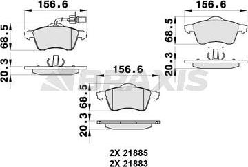 Braxis AB0266 - Bremsbelagsatz, Scheibenbremse alexcarstop-ersatzteile.com