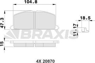 Braxis AB0215 - Bremsbelagsatz, Scheibenbremse alexcarstop-ersatzteile.com