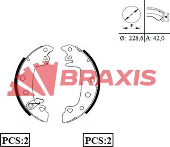 Braxis AC0001 - Bremsbackensatz alexcarstop-ersatzteile.com