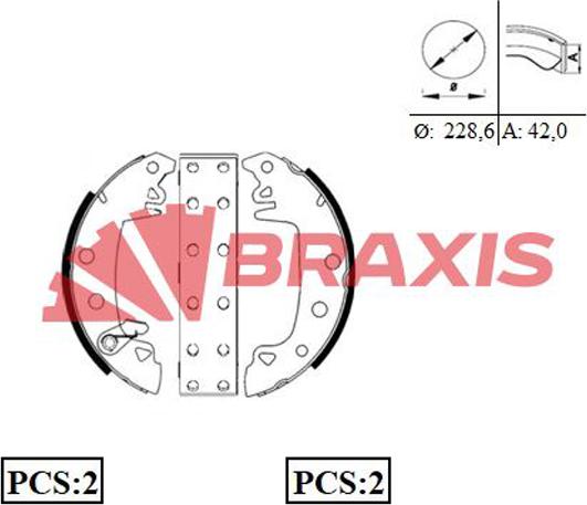 Braxis AC0002 - Bremsbackensatz alexcarstop-ersatzteile.com