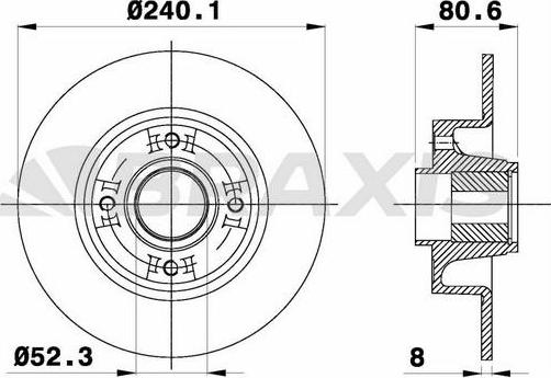 Braxis AD0032 - Bremsscheibe alexcarstop-ersatzteile.com