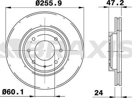 Braxis AE0509 - Bremsscheibe alexcarstop-ersatzteile.com