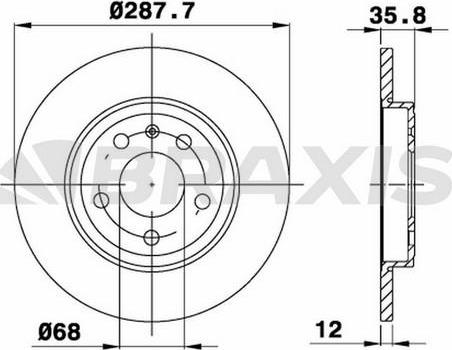 Braxis AE0506 - Bremsscheibe alexcarstop-ersatzteile.com