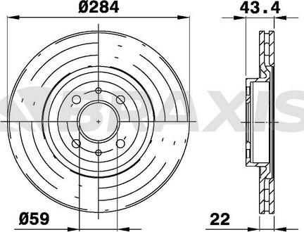 Braxis AE0054 - Bremsscheibe alexcarstop-ersatzteile.com