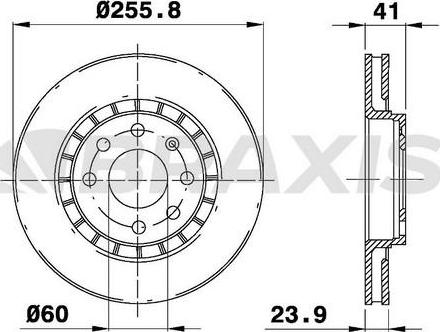 Braxis AE0075 - Bremsscheibe alexcarstop-ersatzteile.com