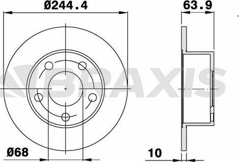 Braxis AE0076 - Bremsscheibe alexcarstop-ersatzteile.com