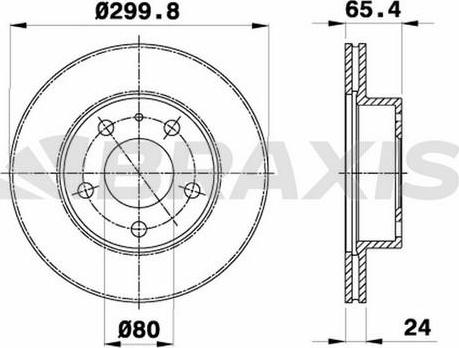 Braxis AE0145 - Bremsscheibe alexcarstop-ersatzteile.com