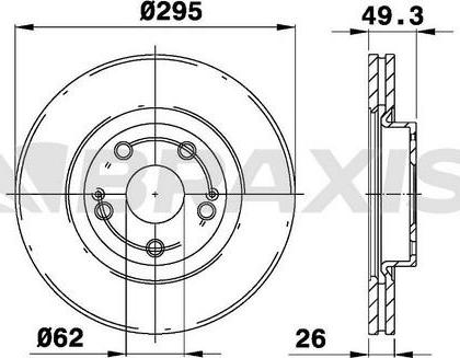 Braxis AE0140 - Bremsscheibe alexcarstop-ersatzteile.com