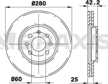 Braxis AE0168 - Bremsscheibe alexcarstop-ersatzteile.com