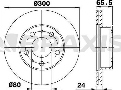 Braxis AE0728 - Bremsscheibe alexcarstop-ersatzteile.com