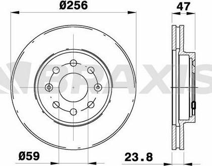 Braxis AE0775 - Bremsscheibe alexcarstop-ersatzteile.com