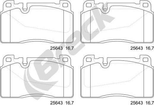 Breck 25643 00 551 00 - Bremsbelagsatz, Scheibenbremse alexcarstop-ersatzteile.com