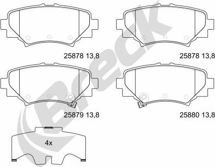 Breck 25878 00 704 00 - Bremsbelagsatz, Scheibenbremse alexcarstop-ersatzteile.com