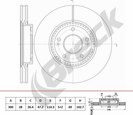 Breck BR 451 VA100 - Bremsscheibe alexcarstop-ersatzteile.com