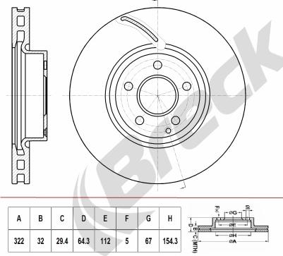 Breck BR 419 VH100 - Bremsscheibe alexcarstop-ersatzteile.com