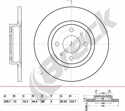 Breck BR 045 SA100 - Bremsscheibe alexcarstop-ersatzteile.com