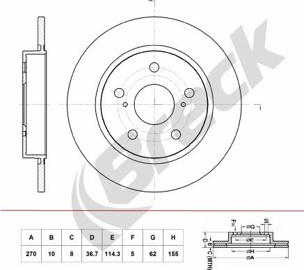 Breck BR 061 SA100 - Bremsscheibe alexcarstop-ersatzteile.com