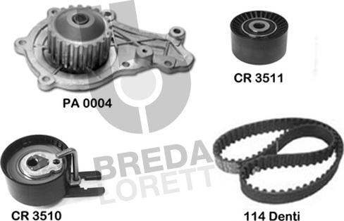 Breda Lorett KPA0571A - Wasserpumpe + Zahnriemensatz alexcarstop-ersatzteile.com