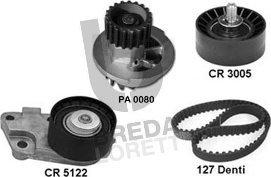 Breda Lorett KPA0190A - Wasserpumpe + Zahnriemensatz alexcarstop-ersatzteile.com