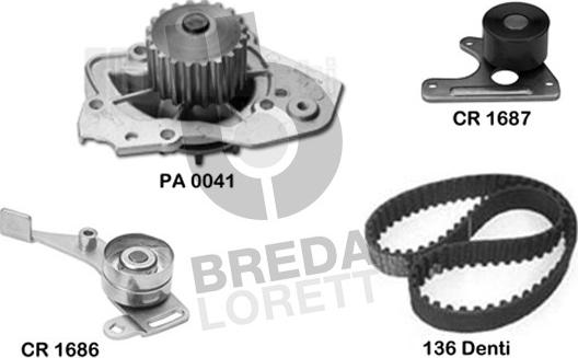 Breda Lorett KPA0116A - Wasserpumpe + Zahnriemensatz alexcarstop-ersatzteile.com