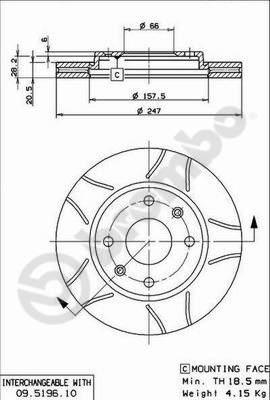 Brembo 09.5196.75 - Bremsscheibe alexcarstop-ersatzteile.com