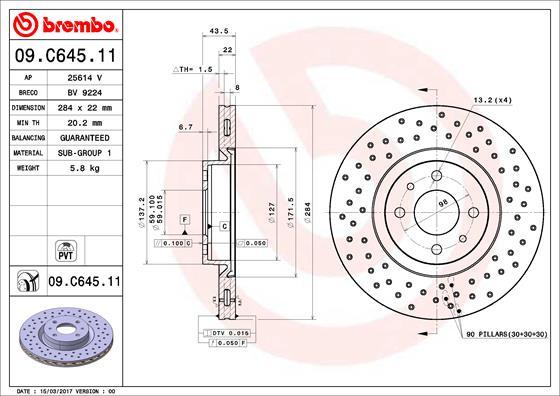 Brembo 09.C645.11 - Bremsscheibe alexcarstop-ersatzteile.com