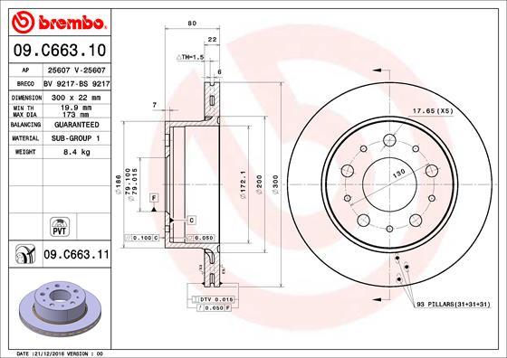 Brembo 09.C663.11 - Bremsscheibe alexcarstop-ersatzteile.com