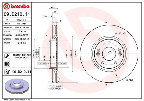 Brembo 09.D210.11 - Bremsscheibe alexcarstop-ersatzteile.com