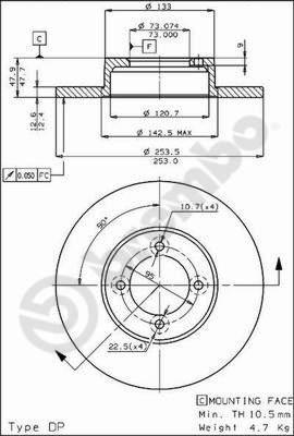 Brembo 08.4752.10 - Bremsscheibe alexcarstop-ersatzteile.com