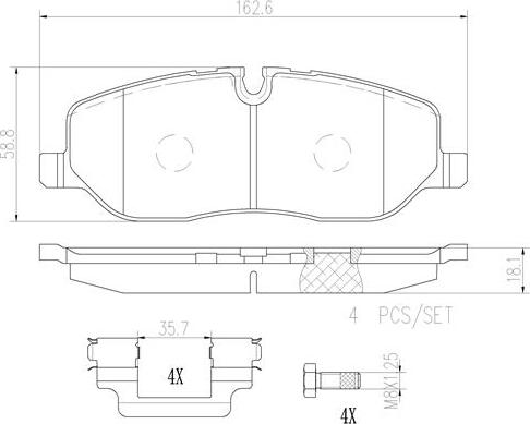 Brembo P44014N - Bremsbelagsatz, Scheibenbremse alexcarstop-ersatzteile.com