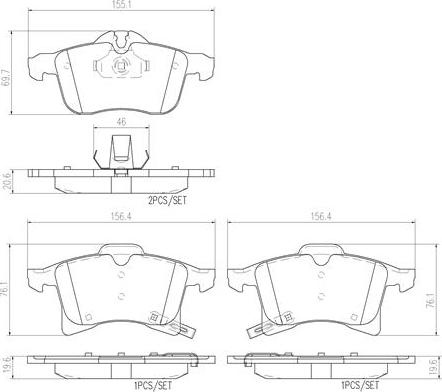 Brembo P59045N - Bremsbelagsatz, Scheibenbremse alexcarstop-ersatzteile.com