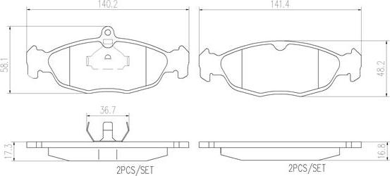 Brembo P59011N - Bremsbelagsatz, Scheibenbremse alexcarstop-ersatzteile.com