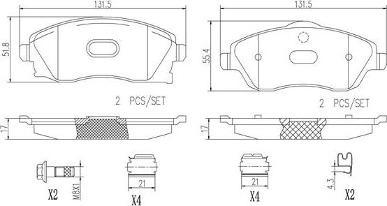 Brembo P59036N - Bremsbelagsatz, Scheibenbremse alexcarstop-ersatzteile.com