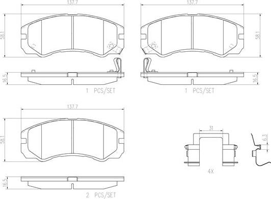 Brembo P59020N - Bremsbelagsatz, Scheibenbremse alexcarstop-ersatzteile.com