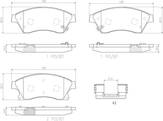 Brembo P59076N - Bremsbelagsatz, Scheibenbremse alexcarstop-ersatzteile.com