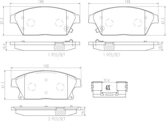 Brembo P59077N - Bremsbelagsatz, Scheibenbremse alexcarstop-ersatzteile.com