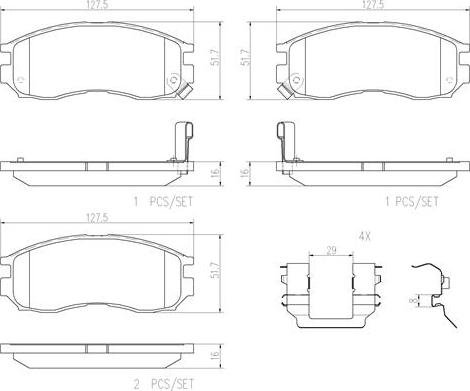 Brembo P54014N - Bremsbelagsatz, Scheibenbremse alexcarstop-ersatzteile.com