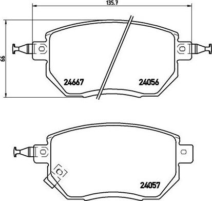 Brembo P 56 051 - Bremsbelagsatz, Scheibenbremse alexcarstop-ersatzteile.com