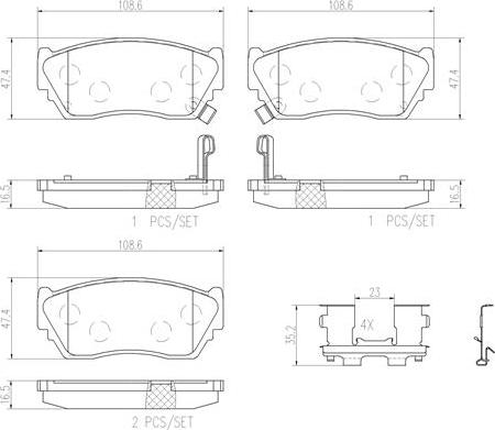 Brembo P56027N - Bremsbelagsatz, Scheibenbremse alexcarstop-ersatzteile.com