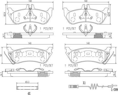 Brembo P50044N - Bremsbelagsatz, Scheibenbremse alexcarstop-ersatzteile.com