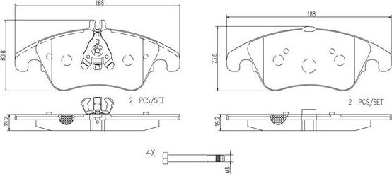 Brembo P50069N - Bremsbelagsatz, Scheibenbremse alexcarstop-ersatzteile.com