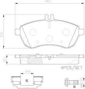 Brembo P50067N - Bremsbelagsatz, Scheibenbremse alexcarstop-ersatzteile.com