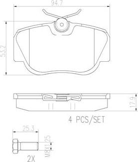 Brembo P50011N - Bremsbelagsatz, Scheibenbremse alexcarstop-ersatzteile.com