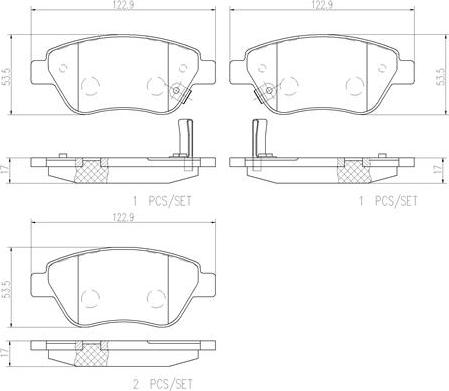 Brembo P66001N - Bremsbelagsatz, Scheibenbremse alexcarstop-ersatzteile.com