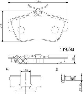 Brembo P61095N - Bremsbelagsatz, Scheibenbremse alexcarstop-ersatzteile.com